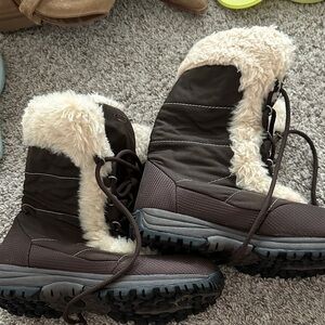 Cozy Brown Winter Boots with Faux Fur Lining